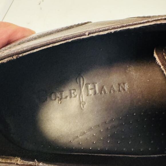 Cole Haan Shoes Men 11.5 Brown Leather Vtg Air Cap Toe Oxford Dress Rubber Sole